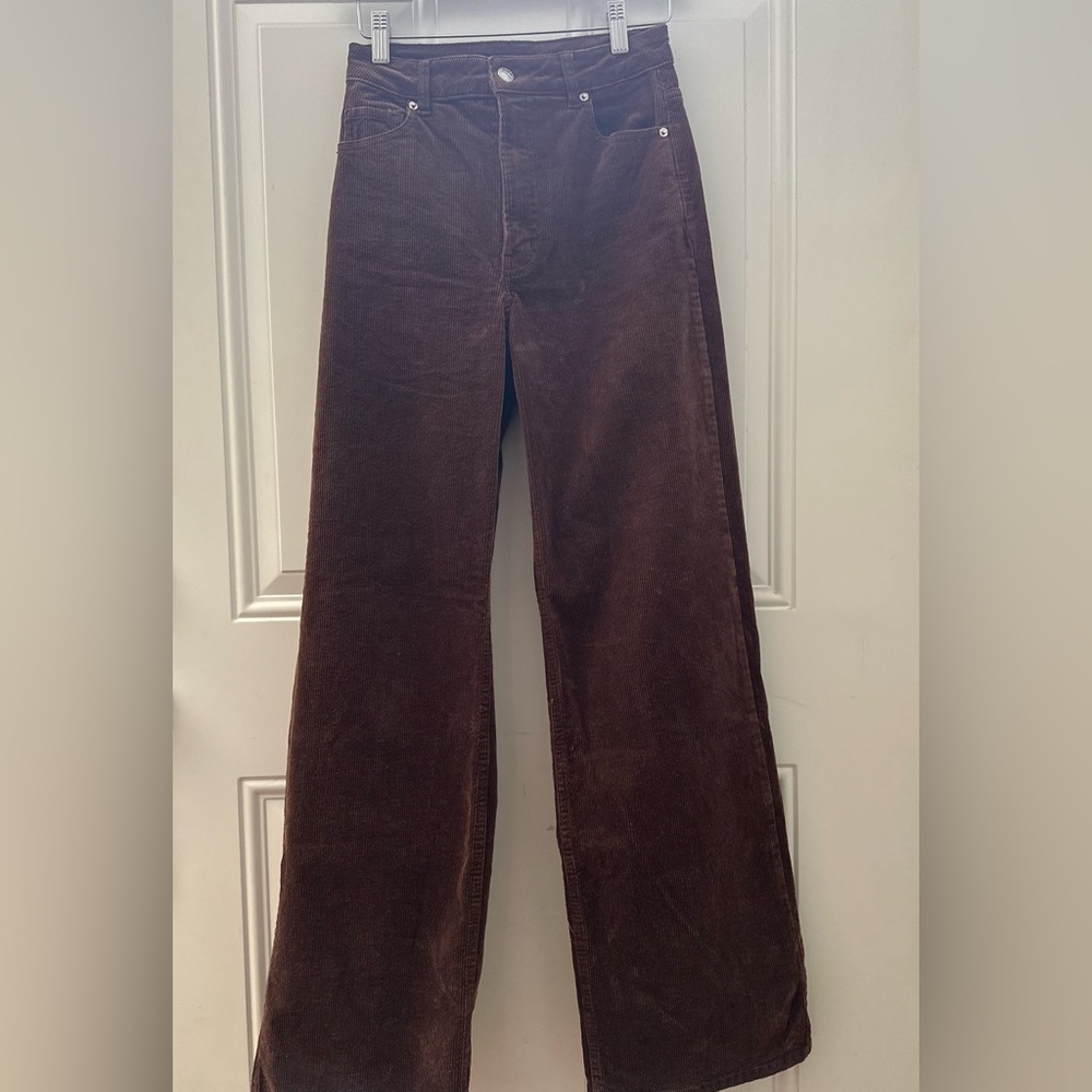 H&M Brown Corduroy Wide Leg Pants